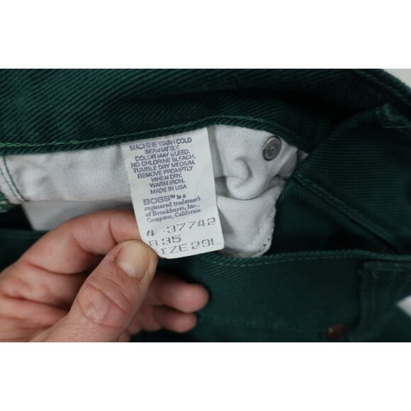 Deadstock Vintage 90s Boss Mens 29x34 Baggy Fit Skateboard Denim Jeans Green USA - Picture 8 of 15